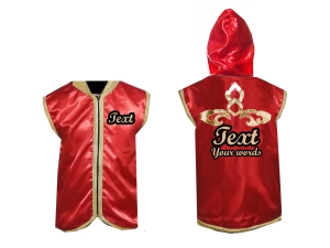Custom Muay Thai Hoodies : Red/Gold